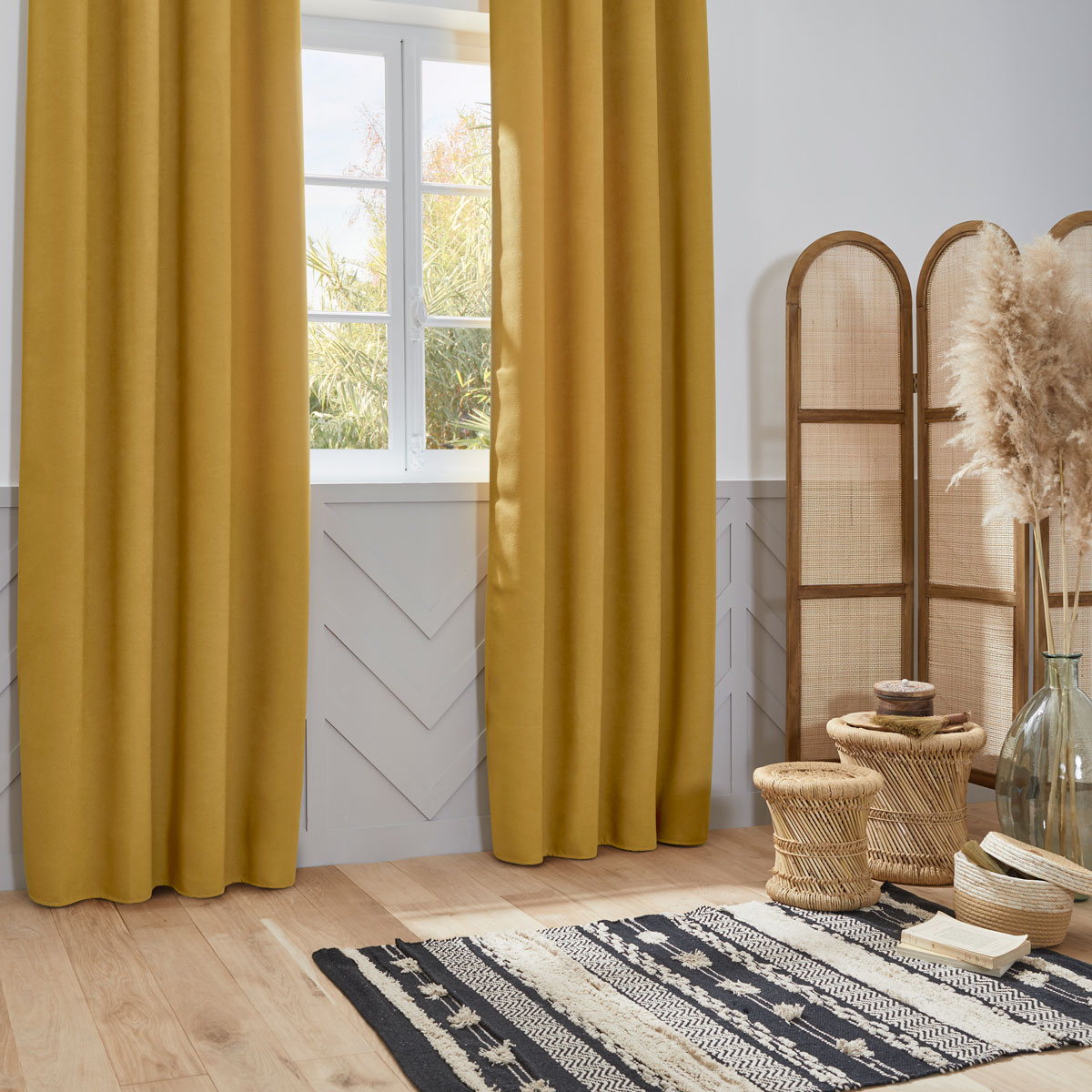 Cortina VIKI opaca ocre 135x260cm