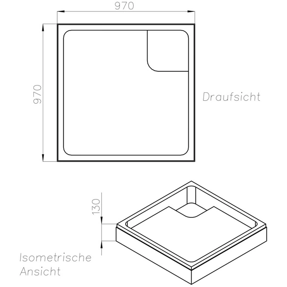 Wannenträger »Aruba«, BxHxL: 97 x 13 x 97 cm, weiß