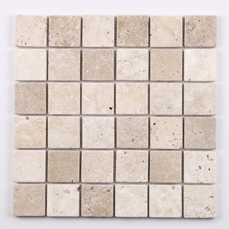 Carrelage mosaïque Sapin beige vieilli 30,5 x 30,5 cm