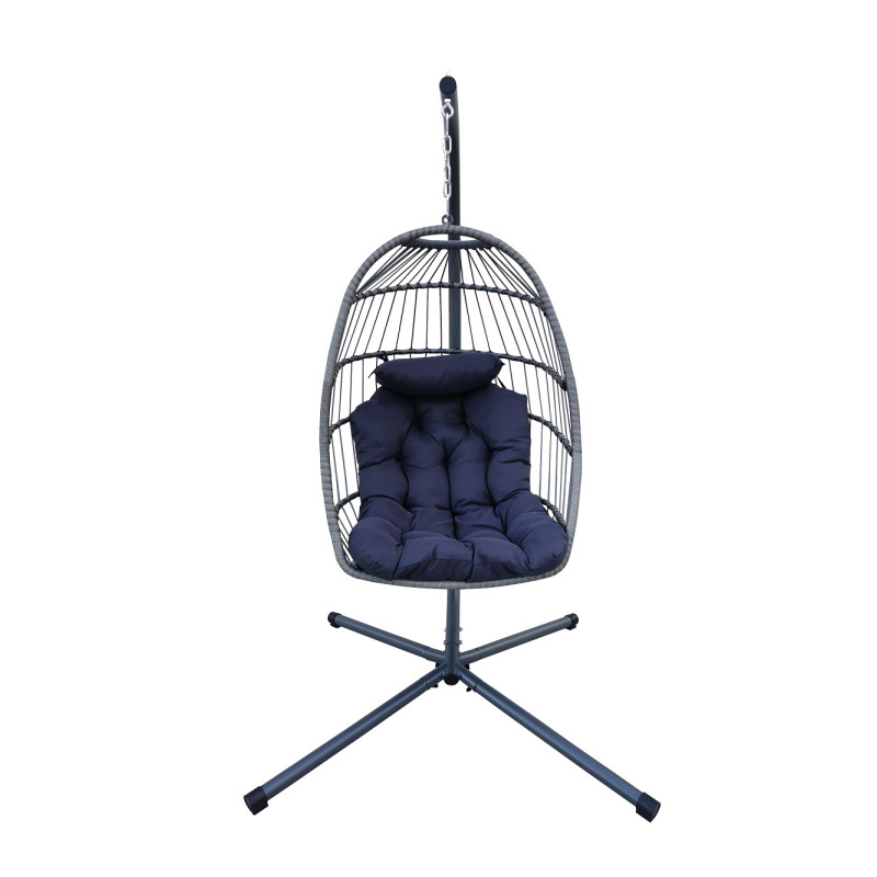 Fauteuil de jardin suspendu en oeuf anthracite