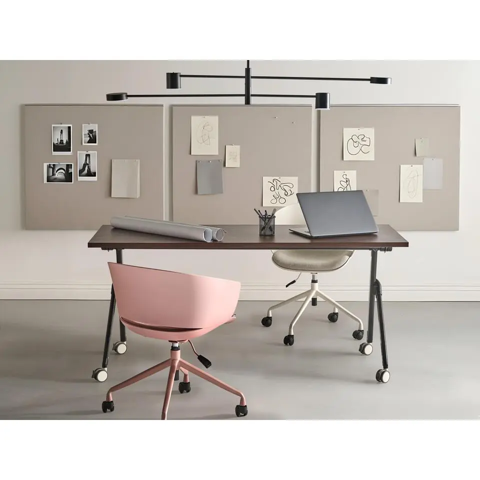 BENDI - Bureau inklapbaar - Donkerbruin/Zwart - 160 x 60 cm - MFC