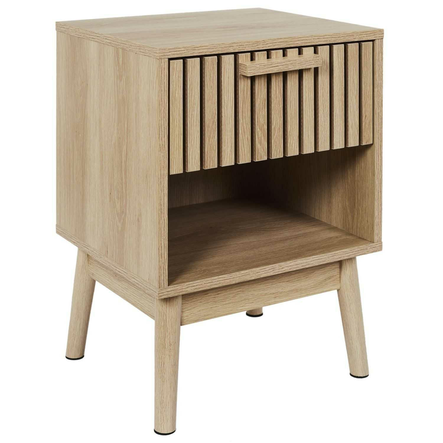 Szafka nocna LINEA z szufladą i półkąjasny dąb 55x40x35 cm