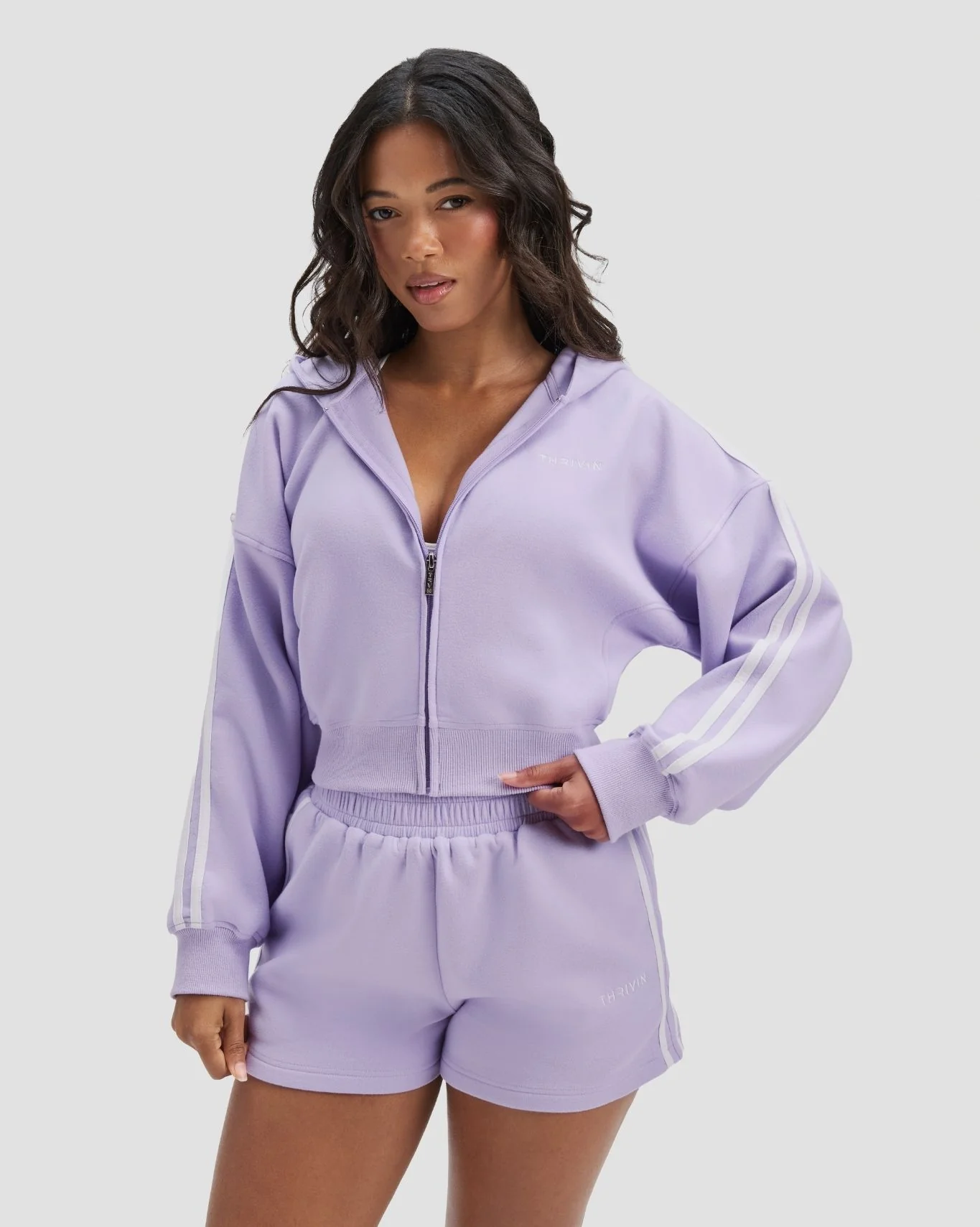 Jersey Stripe Shorts | Lilac
