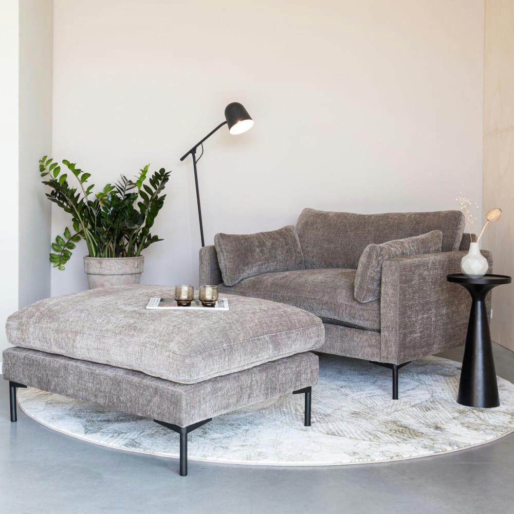 SUMMER - Fauteuil en tissu café