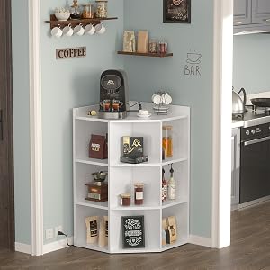 Wooden Cubby Corner Bookshelf