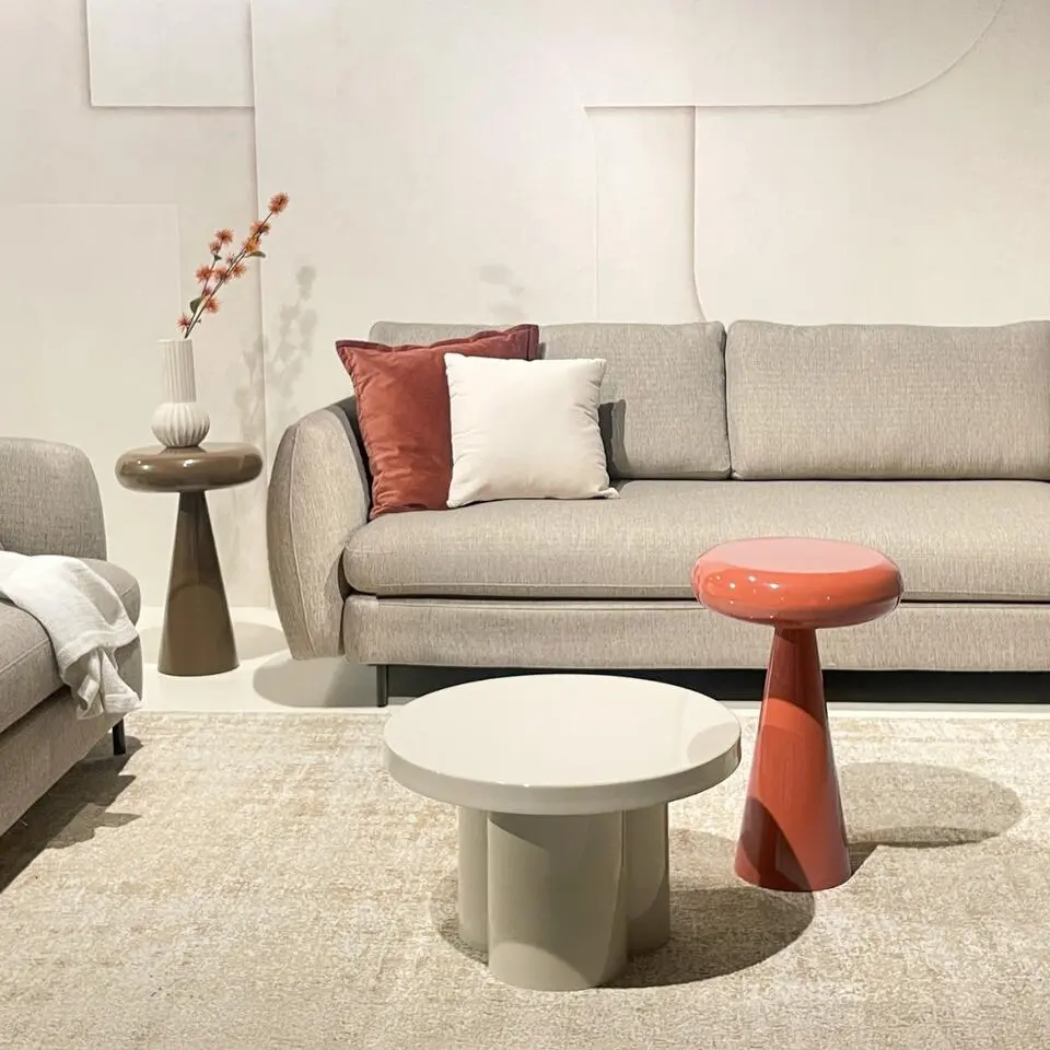 Bijzettafel Rood Staal - 36x36x57cm - Brix Sam