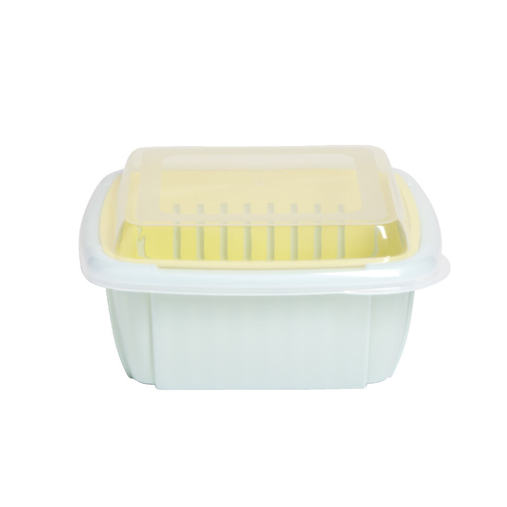 BoÎte égouttoir plastique vert anis 22x22xH10cm