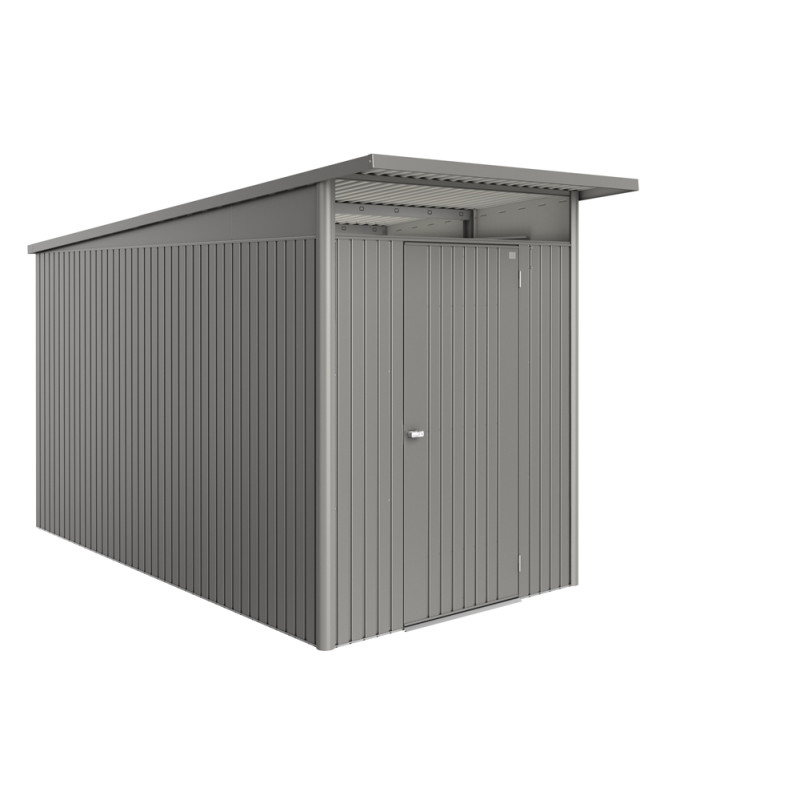 Abri de jardin en métal AvantGarde Eco 1 porte gris métallisé 1,8 x 3,8 x 2,22 m BIOHORT