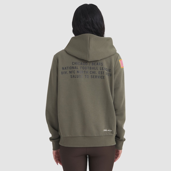 Chicago Bears Nike Women's 2025 Salute to Service Sideline Standard Issue Dri-FIT Hoodie - Olive