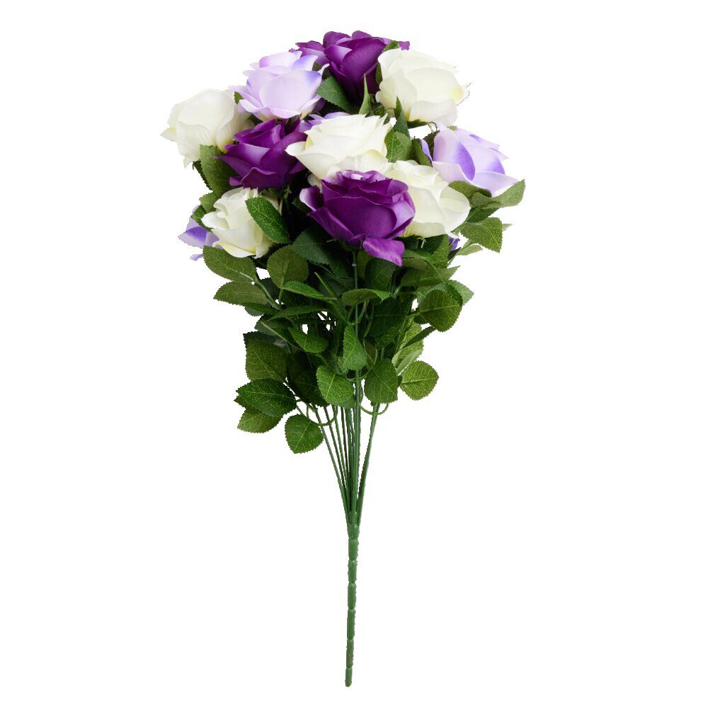 Bouquet de roses artificielles 18 tiges H60cm - 2 modèles