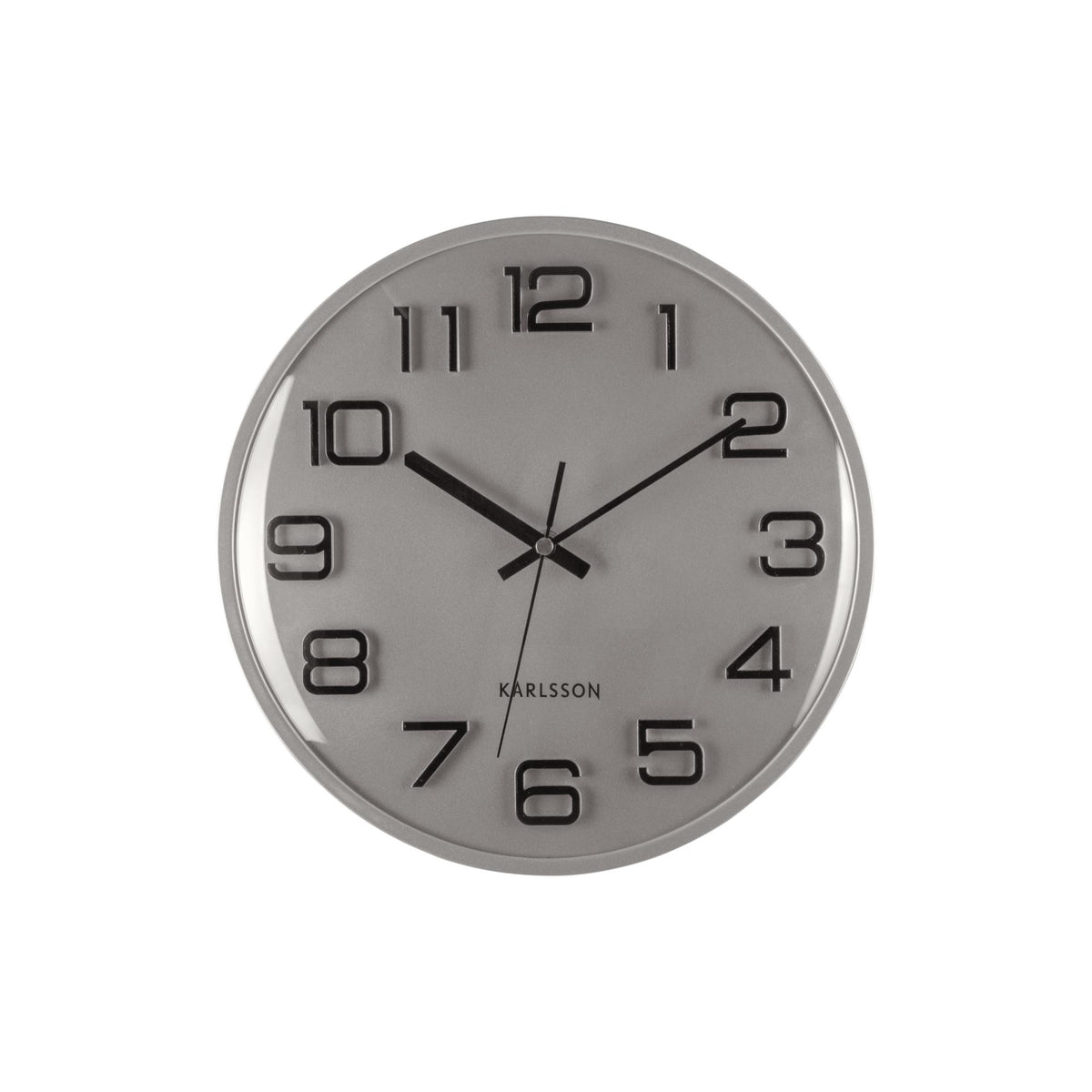 Karlsson wandklok 3D Numbers - zilver - Ø30cm