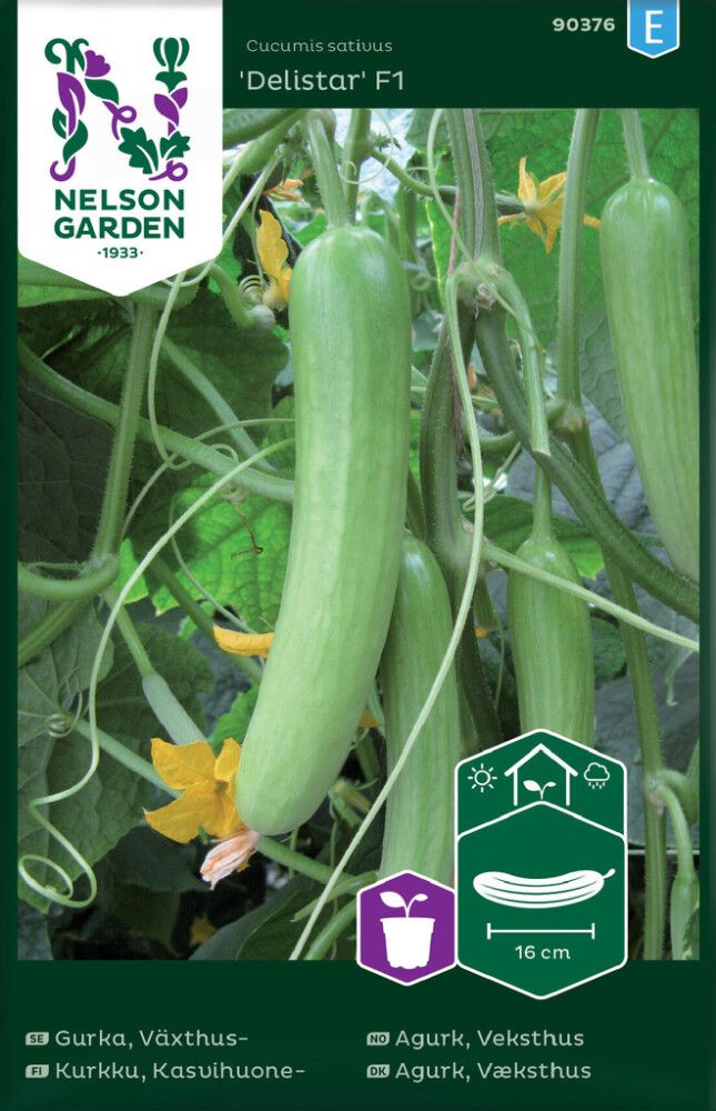 GRØNNSAKSFRØ NELSON GARDEN SLANGEAGURK DELISTAR F1