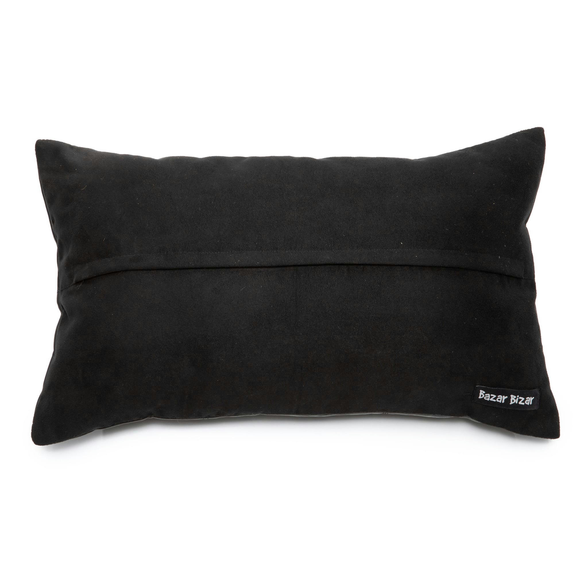 LEATHER - Coussin en cuir noir 30x50