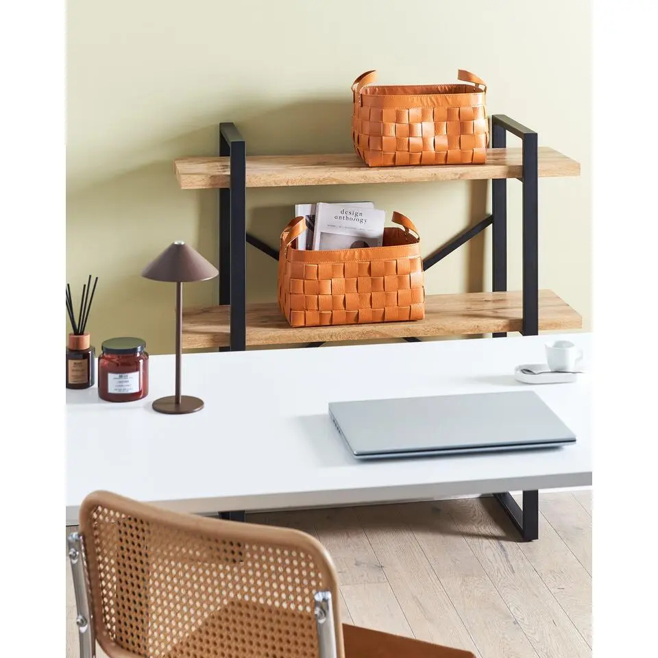 SIPPAR - Opbergmanden set van 2 - Goudbruin - Kunstleer