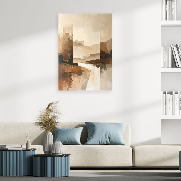 Obraz do salonu sypialni, Pastelowy Pejzaż Gór Rustykalny Krajobraz 20x30