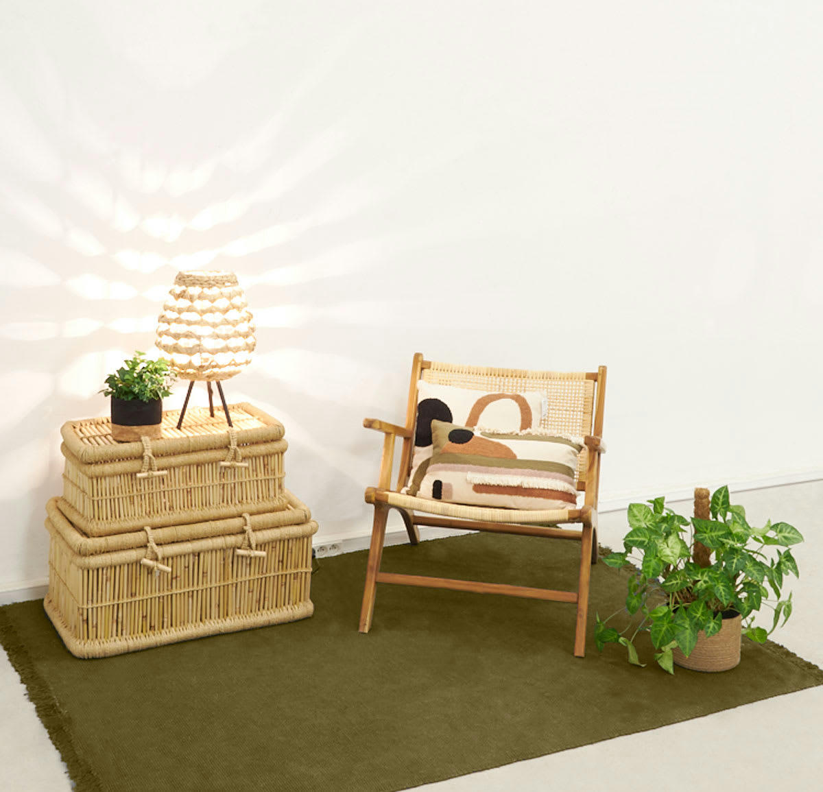 - Malles en roseau naturel (lot de 2)