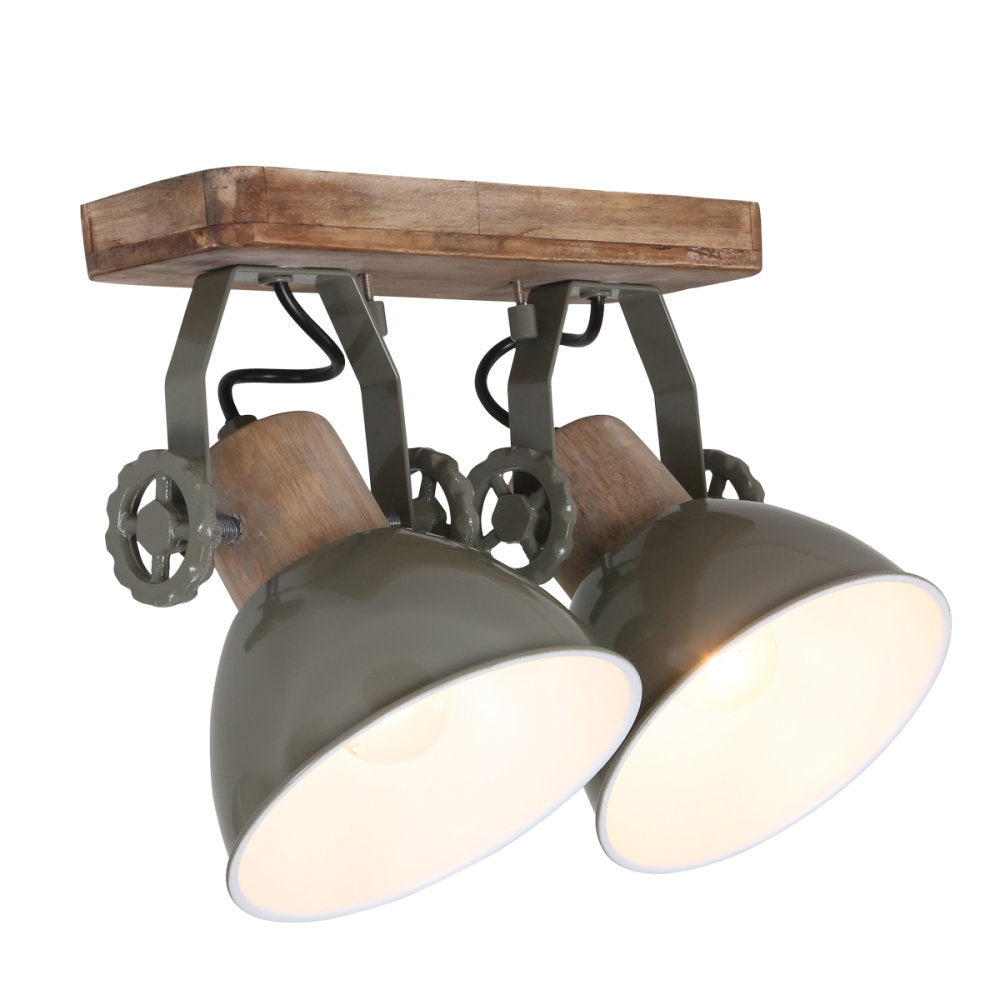 Mexlite spot gearwood - 2 lichts - 32x 17 cm - groen