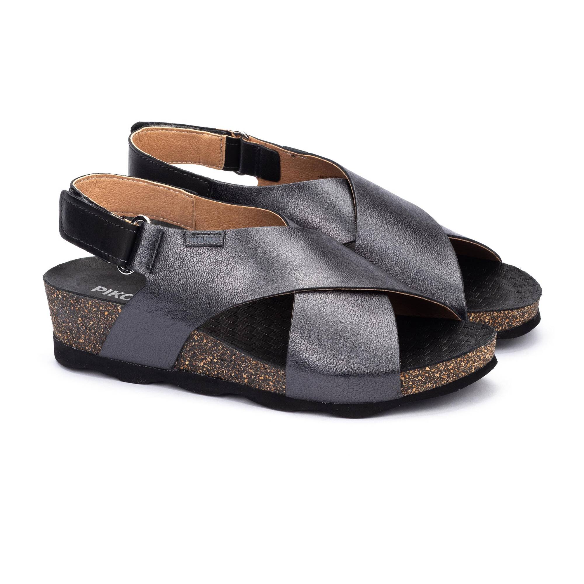 MAHON - Sandalias con cierre adherente y cuña para mujer