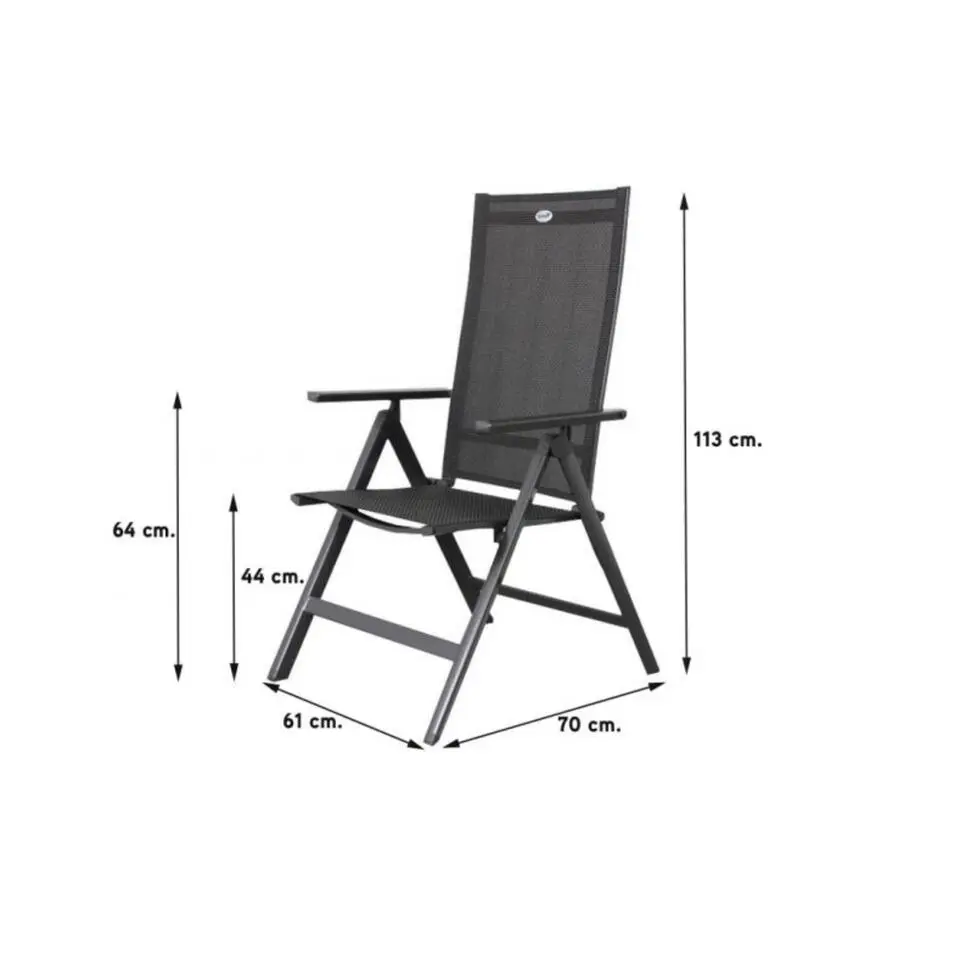 Hartman Napoli/Kings tuinset antraciet - 180x100 cm