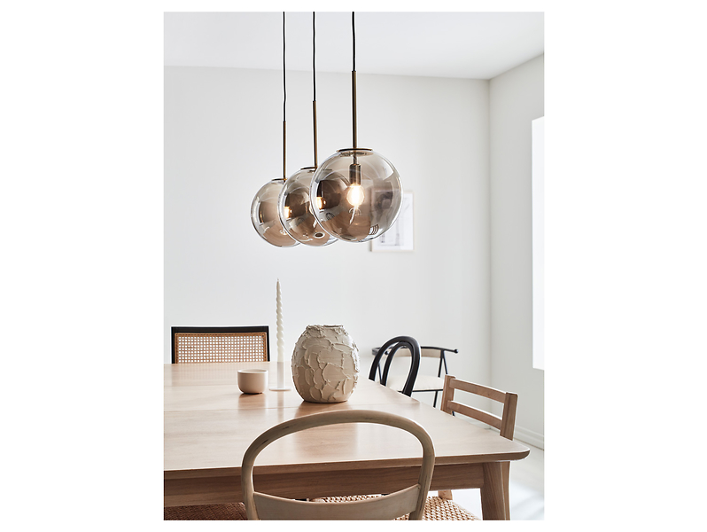 Lampa wisząca Dione 3-punktowa szklana czarno-złota