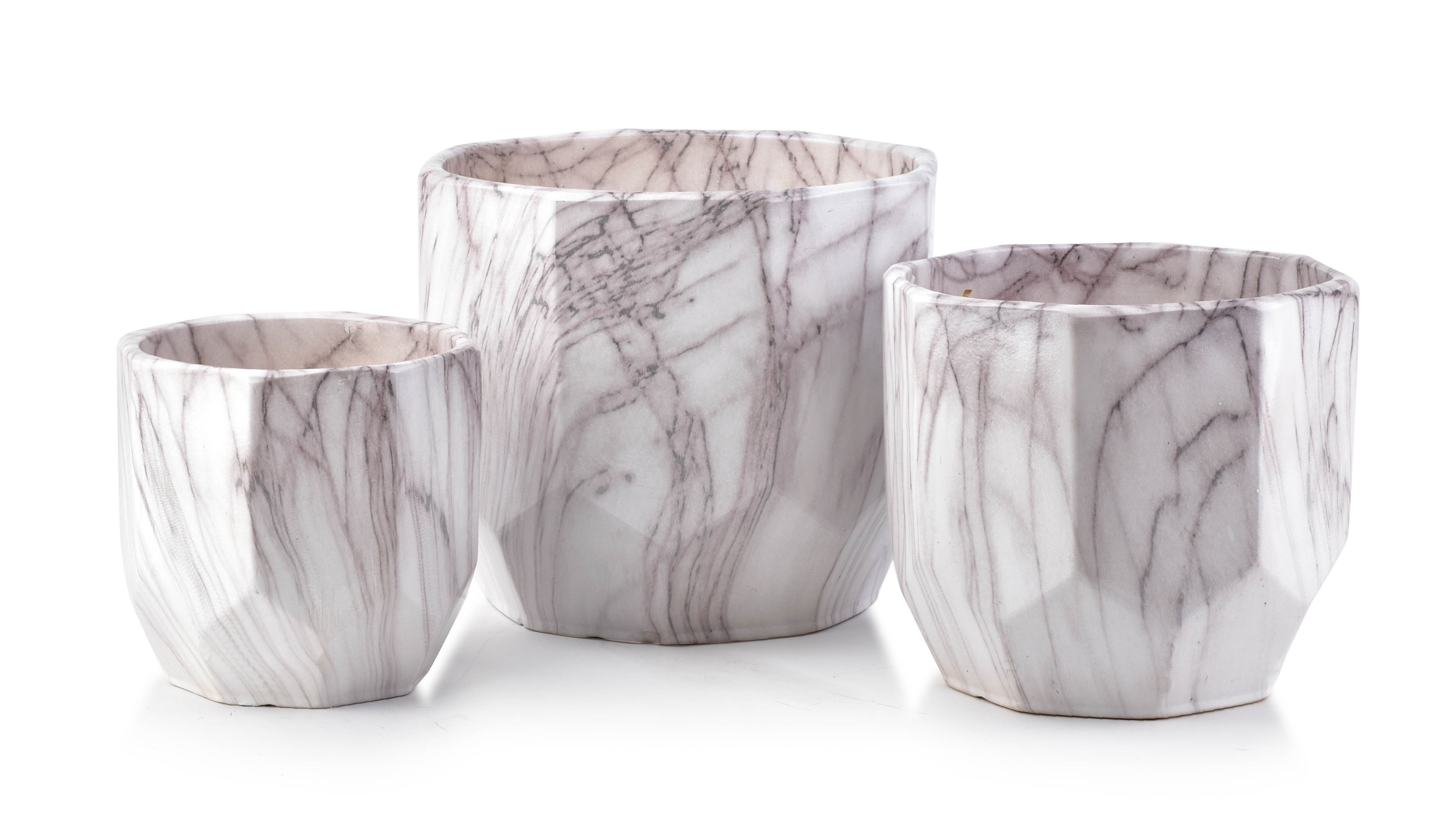 Komplet 3 doniczek ceramicznych NEVA