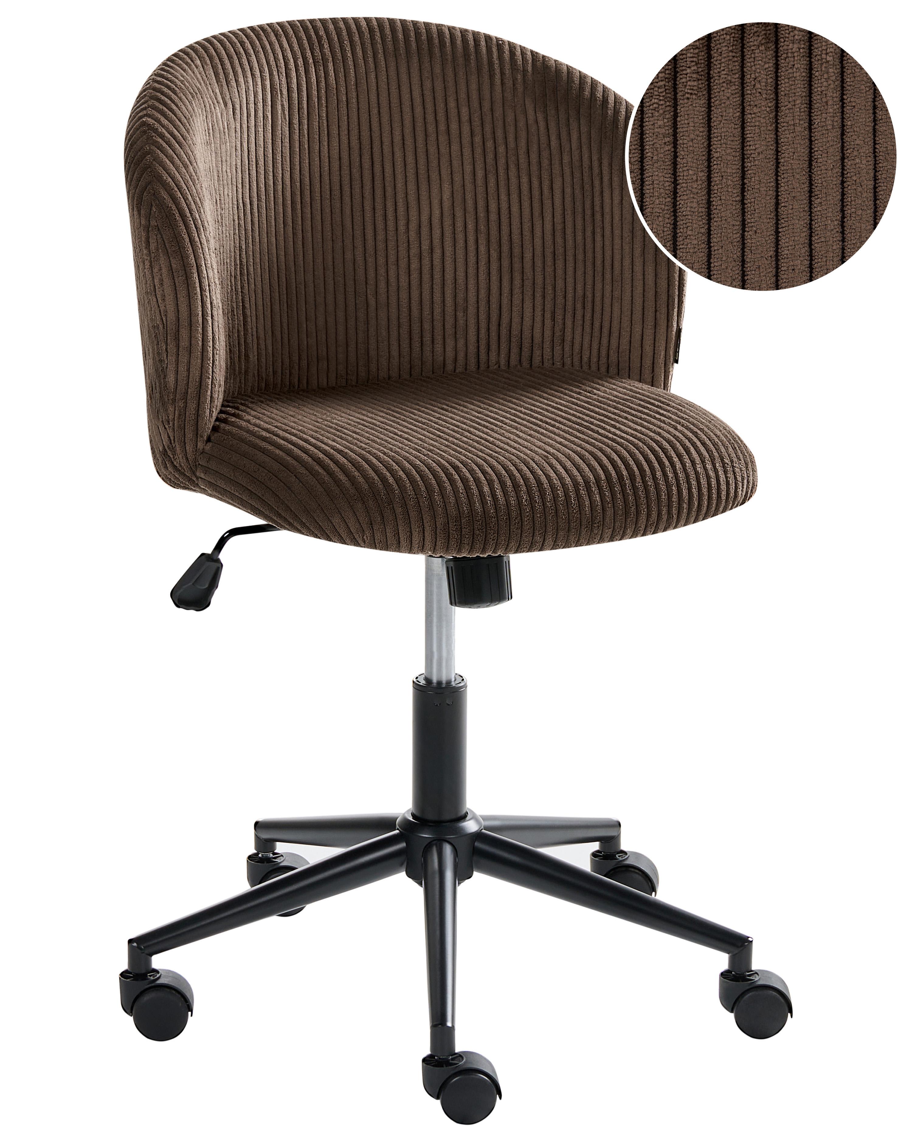 Office Chair MILES Corduroy Dark Brown