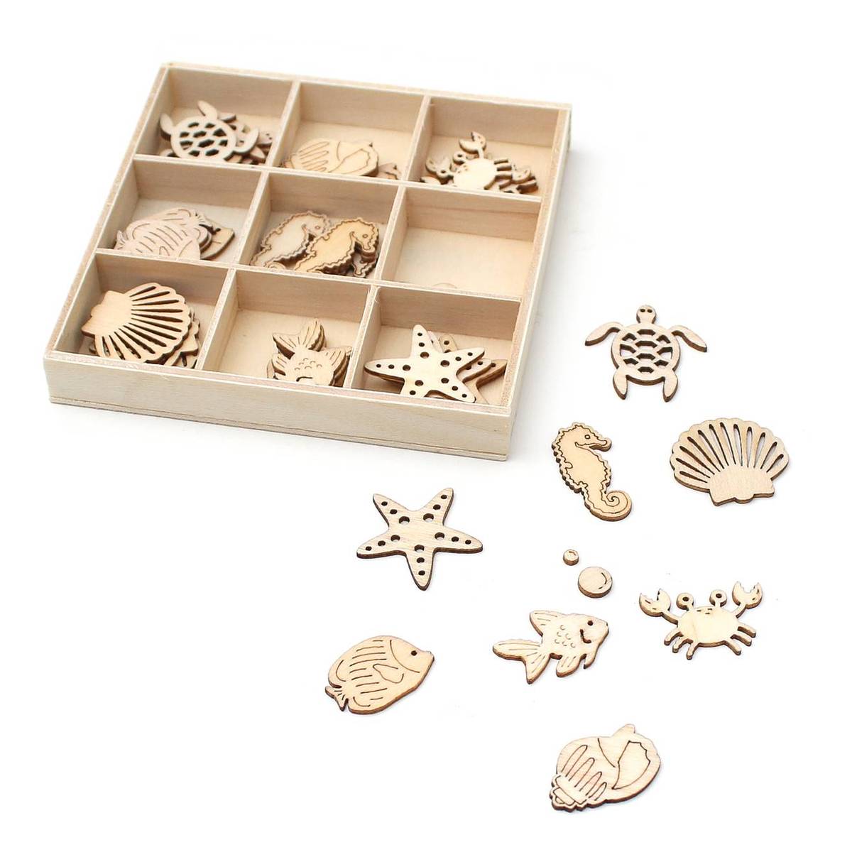 Sealife Wooden Embellishments 45 Pack