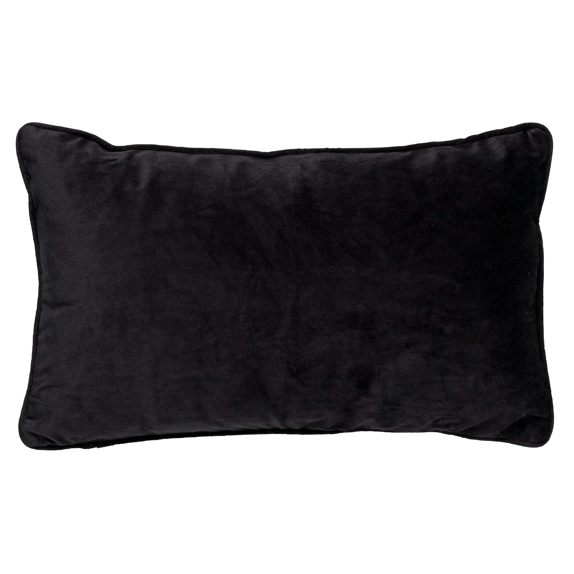 - Housse de coussin noir en velours-30x50 cm uni