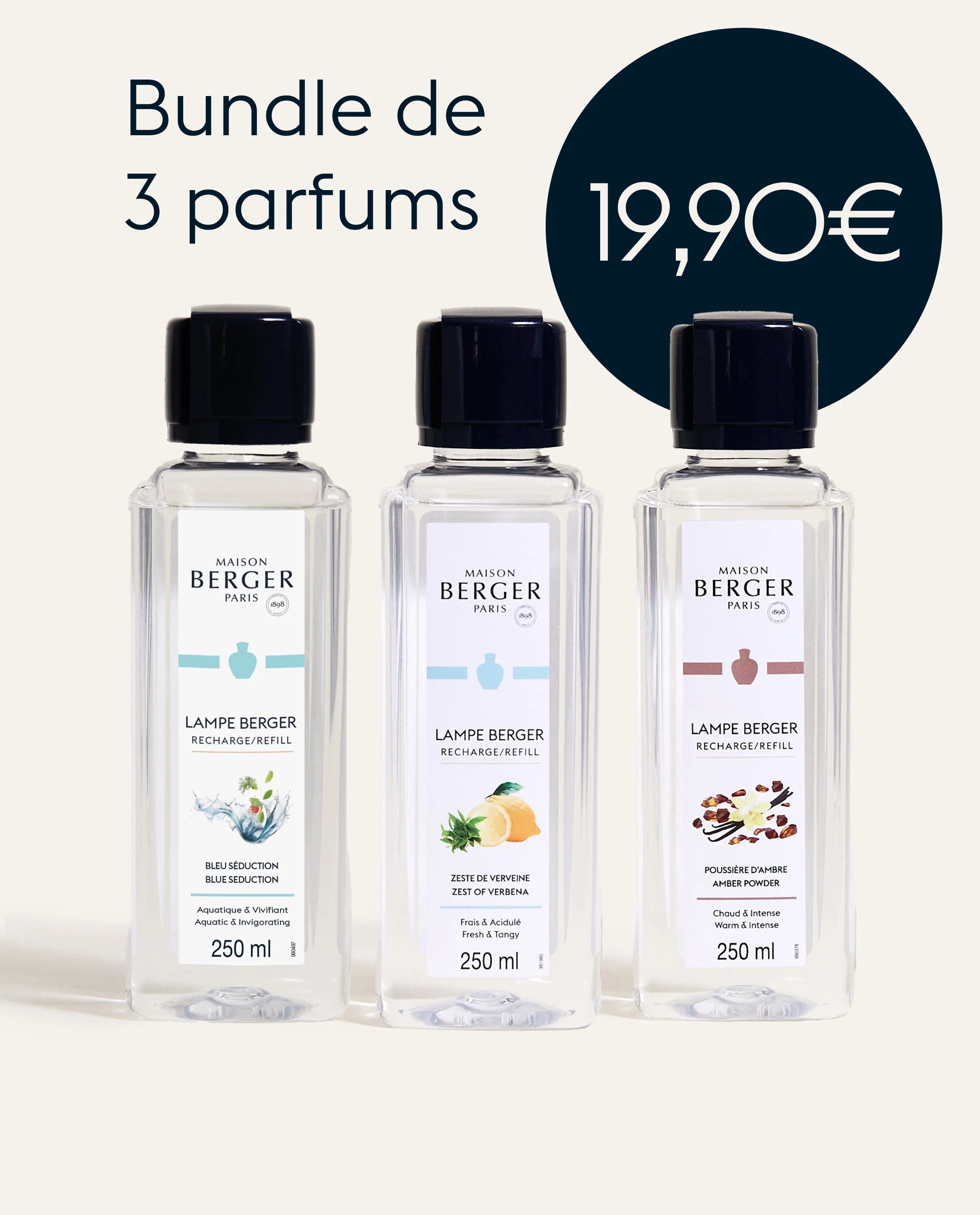 Triopack 3 recharges lampe Berger 250ml
