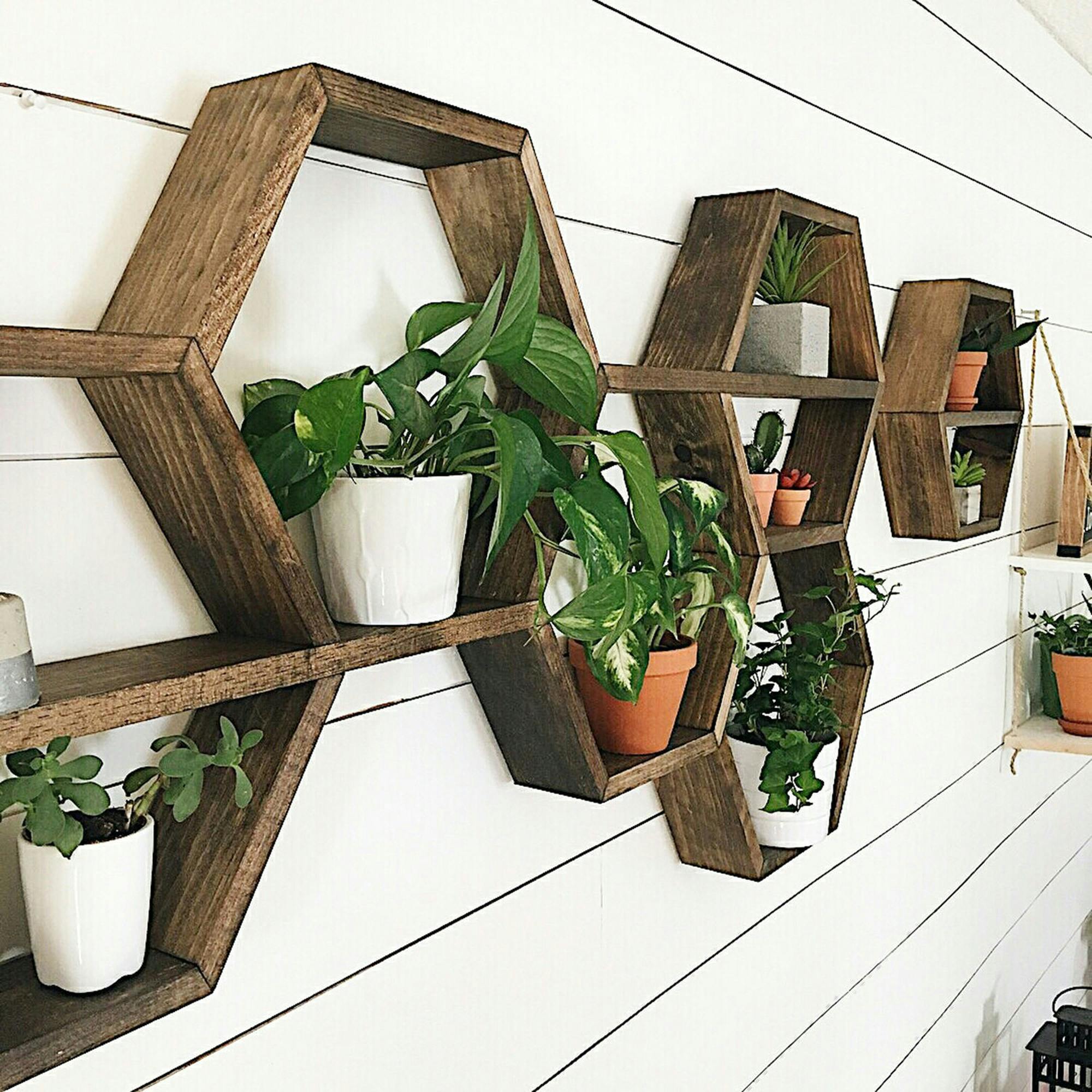 Étagère murale décorative - forme hexagonale, lot de 6 AVIALA