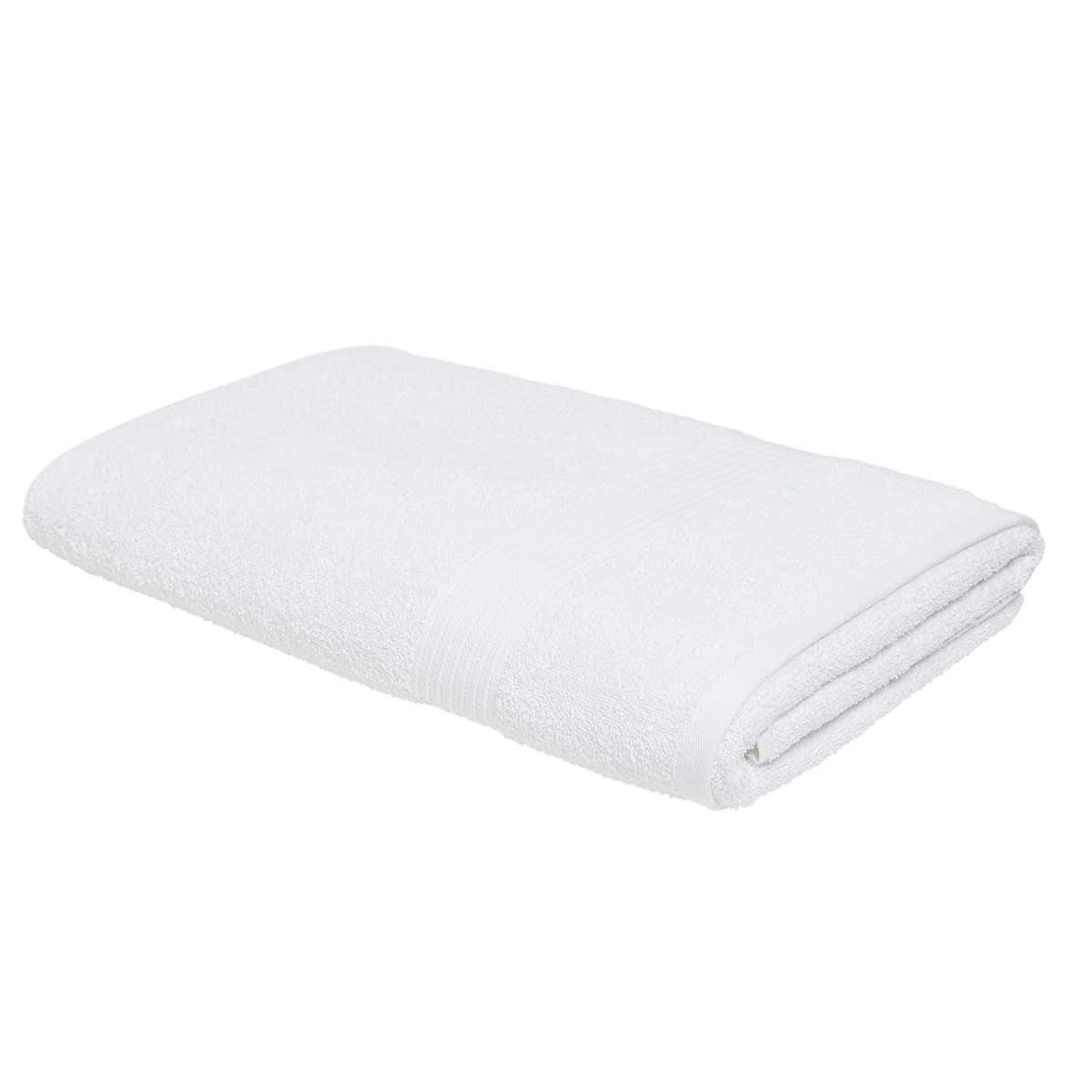 MEVAK BAÑO - Maxi drap de bain uni en coton blanc 90x150