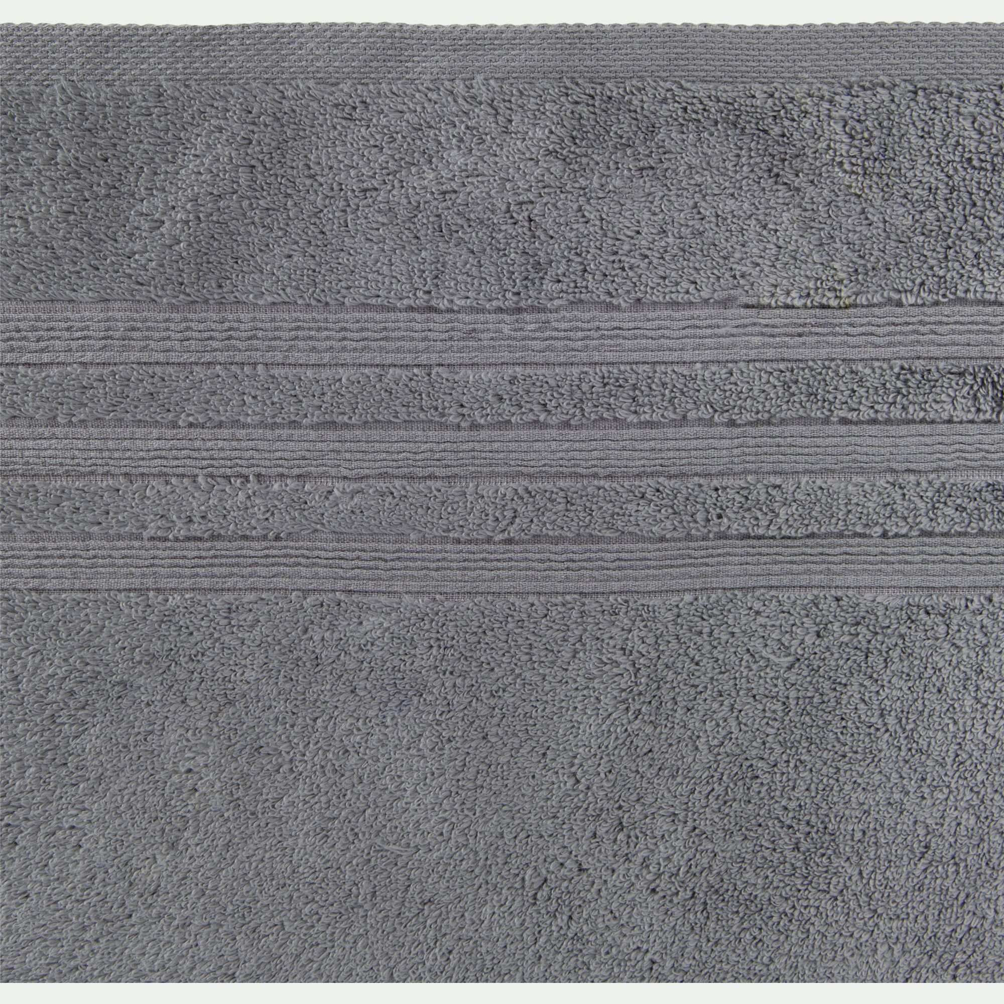 NOUN - Lot de 2 serviettes invité bouclette en coton - gris anthracite 30x50cm
