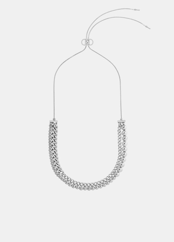 Collana con perle metalliche