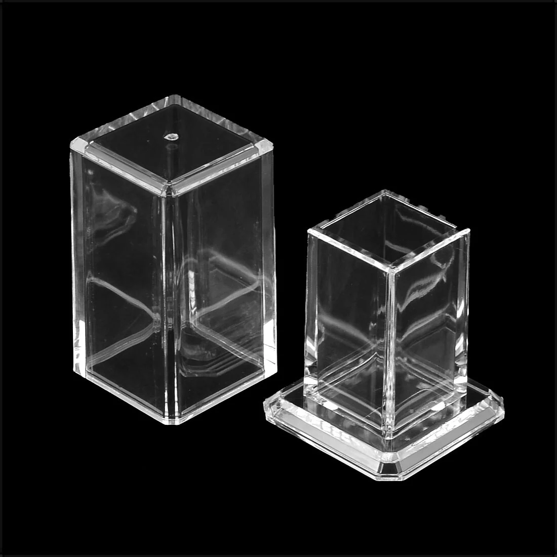 Restaurant Family Plastic Cuboid Design Toothpick Storage Holder - Clear - 1.5 x 1.5 x 3(L*W*H)