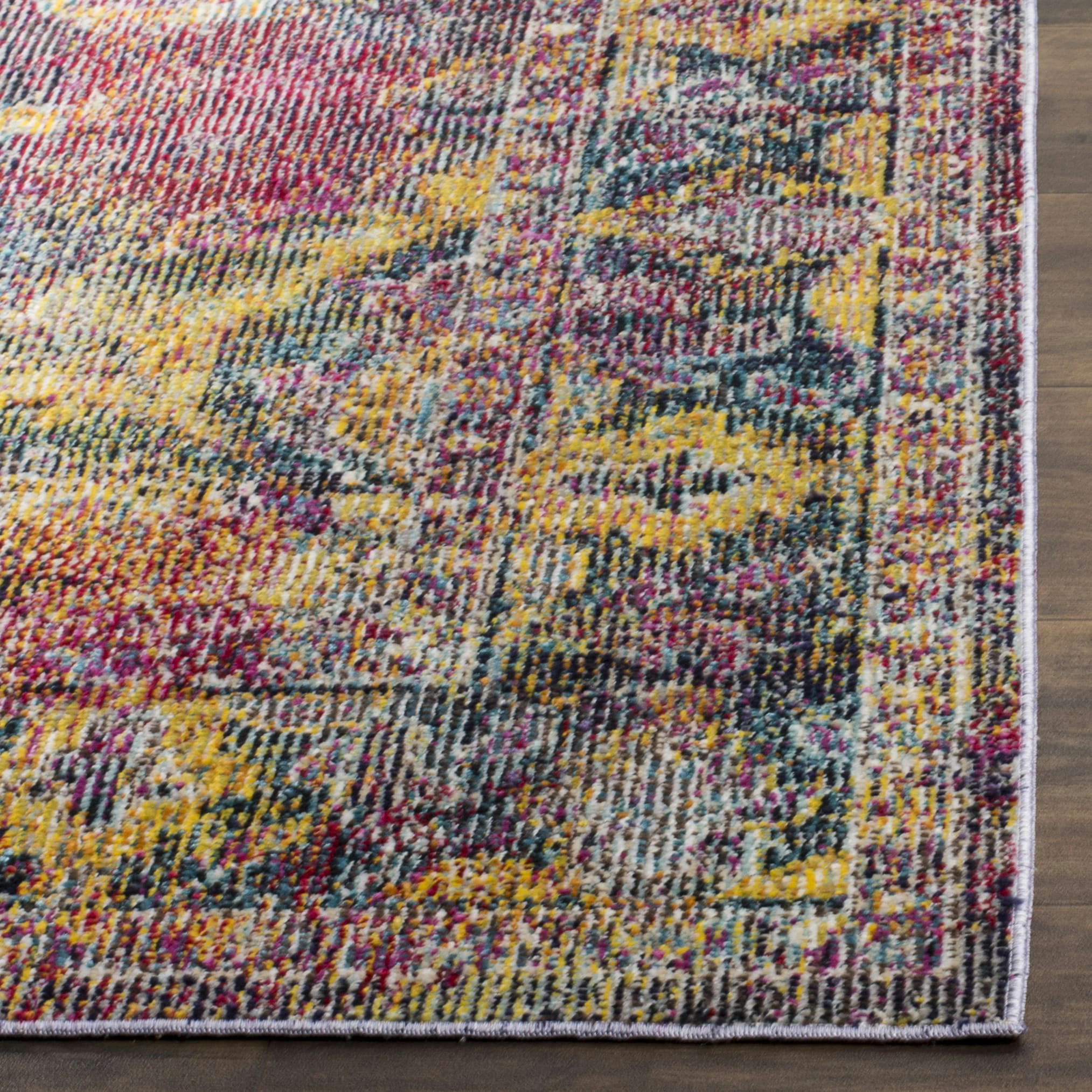 CRYSTAL - Tapis de salon interieur en bleu marine & bleu clair, 91 x 152 cm
