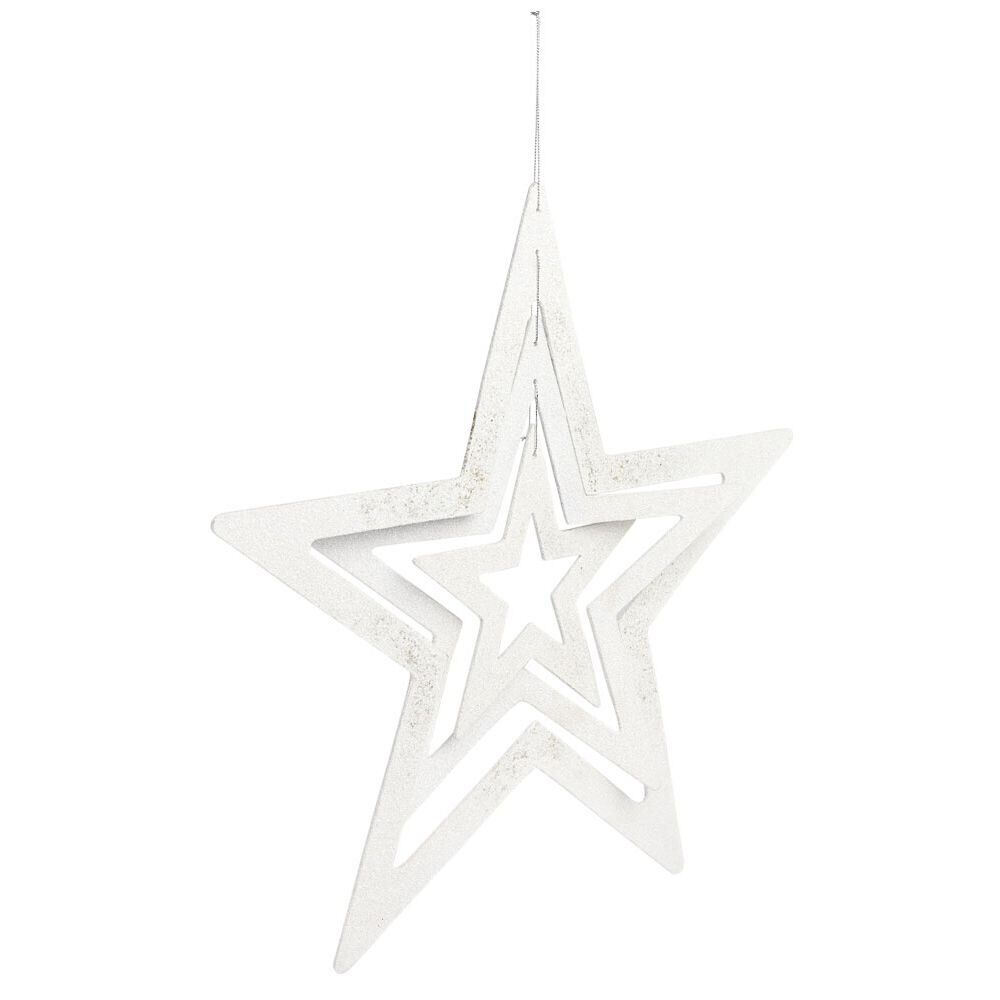 étoile encastrée à suspendre blanc iridescent H43,5cm