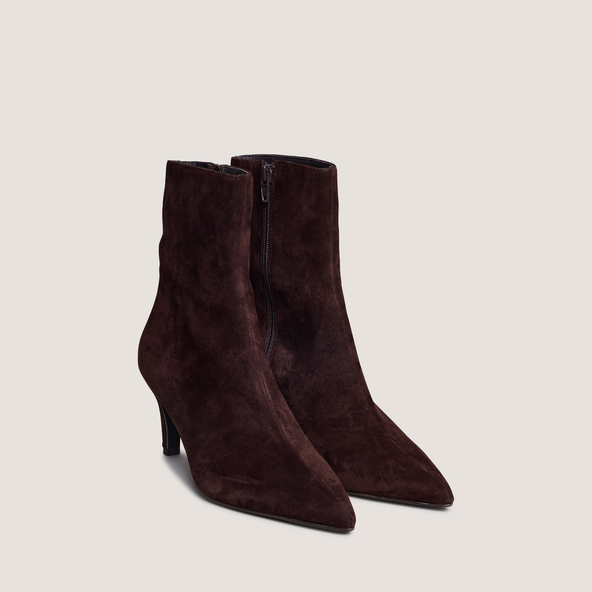 Bottines à talons finsen velours marron | DIEMINA