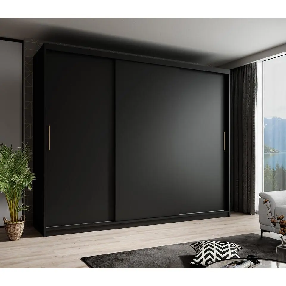 Meubella - Kledingkast Mandalin - Zwart - 250 cm