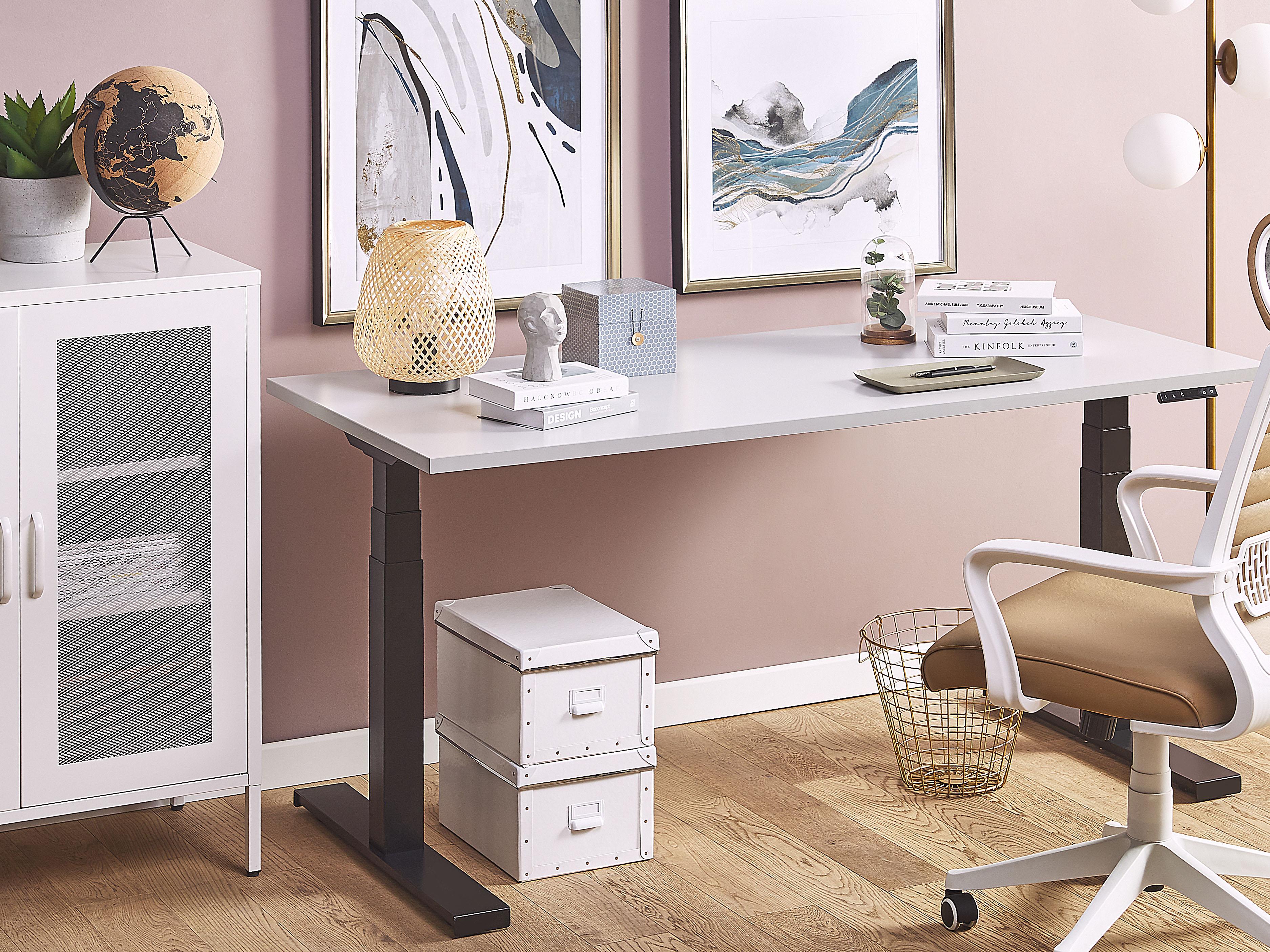 Electric Adjustable Standing Desk DESTIN II Grey/ Black 130 cm 72 cm