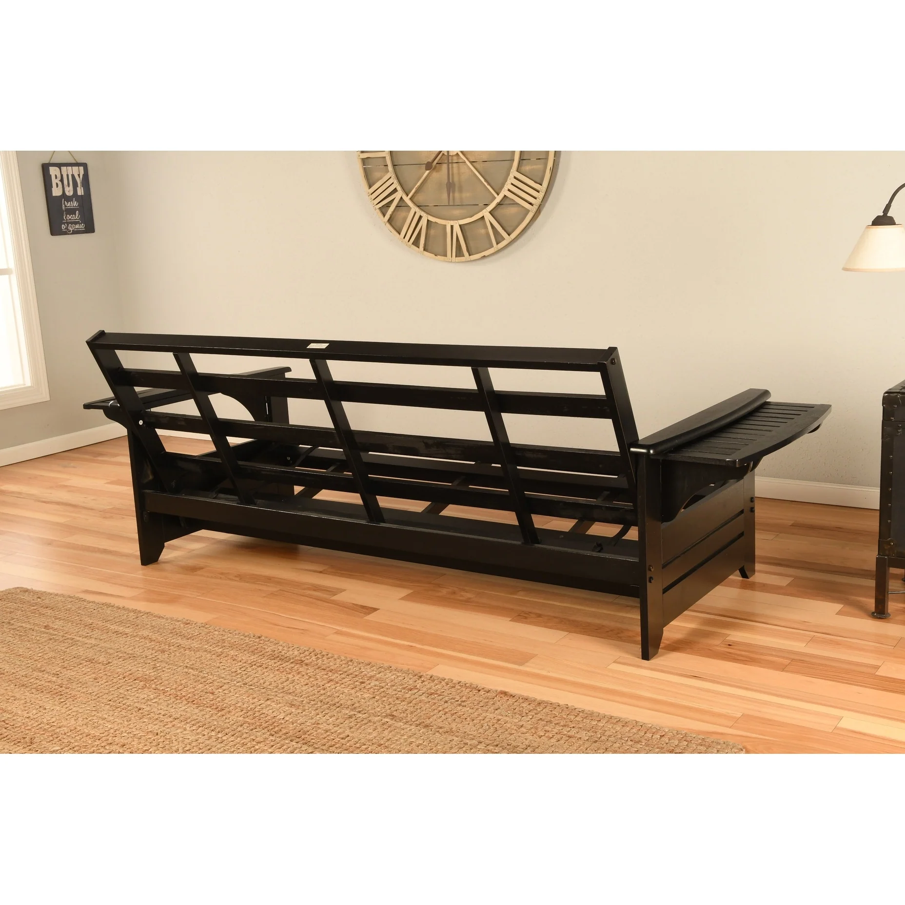 Somette Phoenix Futon Frame in Black Finish (Mattress not included)