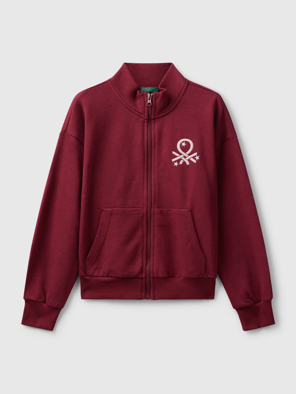 Zip-up sweatshirt with print