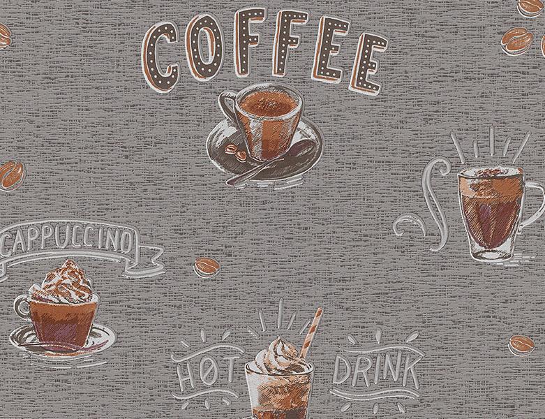 Vliestapete Kaffee Grau