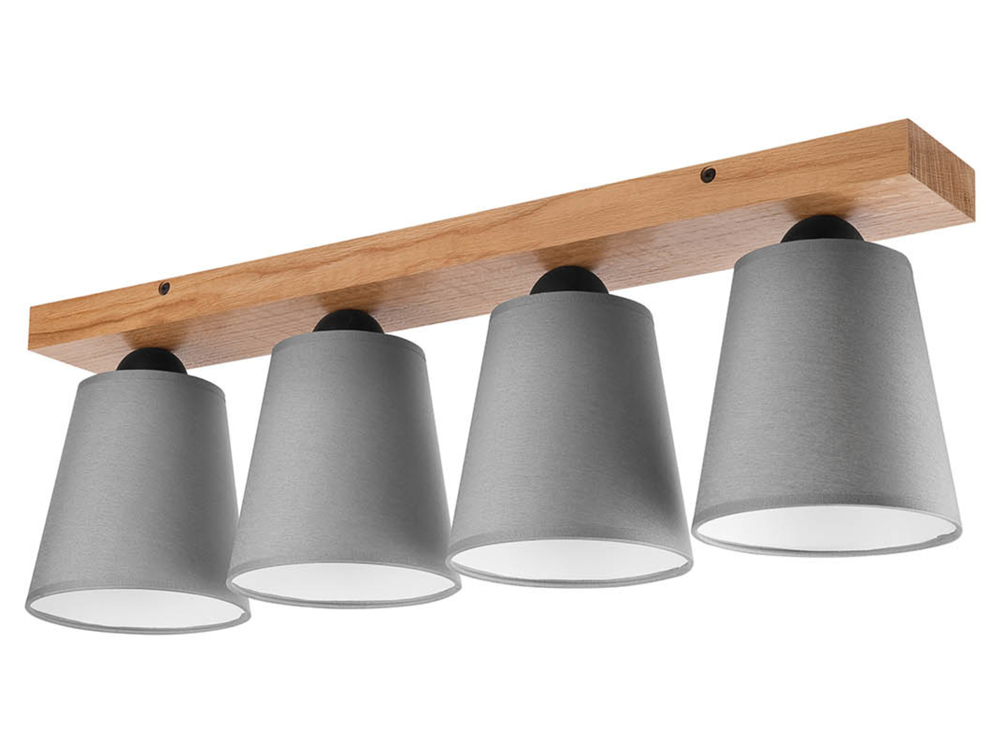Lampa sufitowa Lula 4-punktowa drewniana brązowo-szara