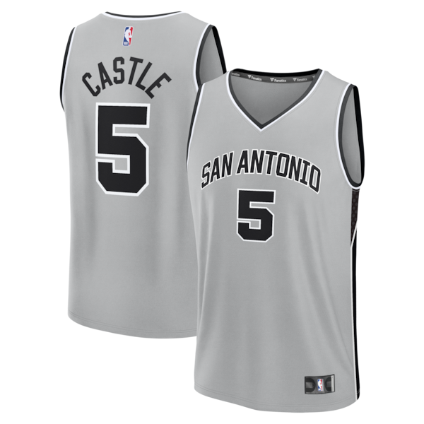 Stephon Castle San Antonio Spurs  Youth  Fast Break Jersey - Statement Edition - Silver