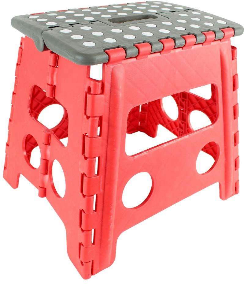 - Marche pied pliable bicolore rouge et gris