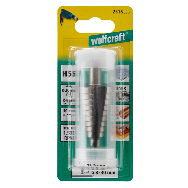 Forêt étagé HSS Ø 8 - 30 mm WOLFCRAFT