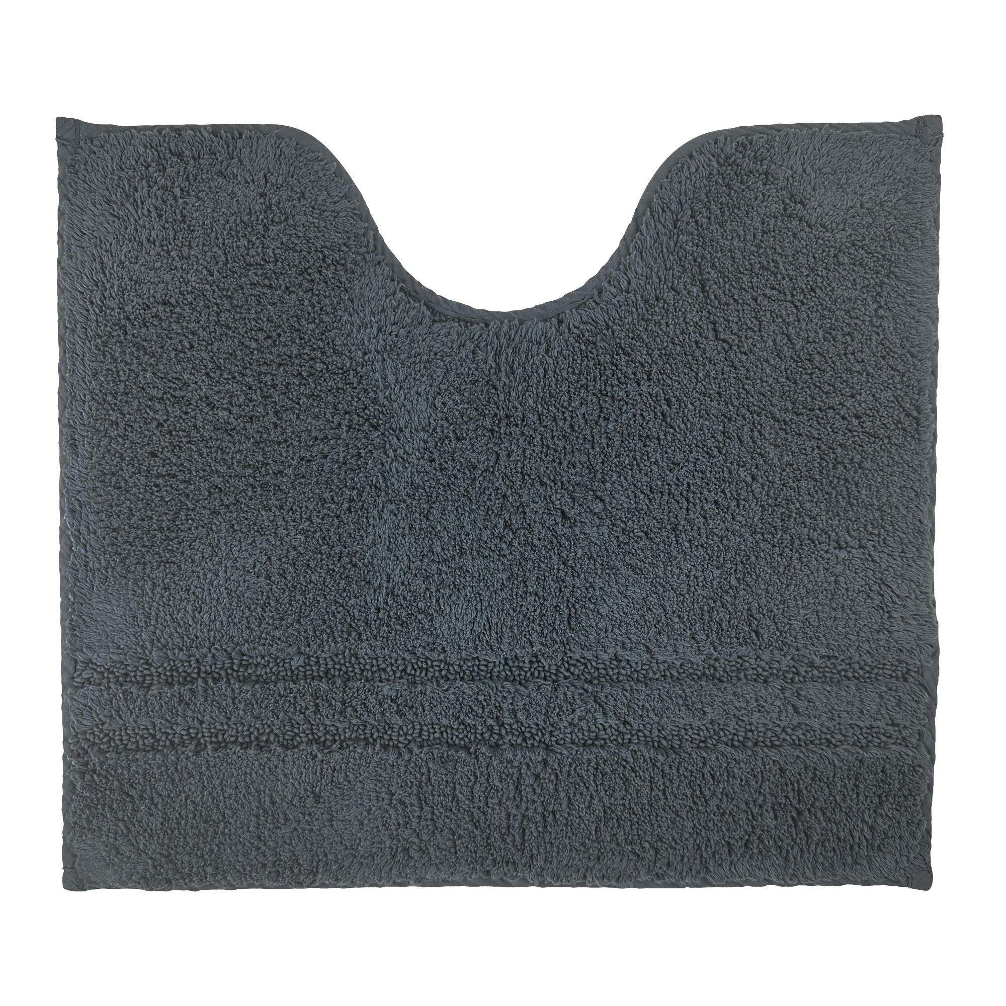 LIGNUS - Tapis contour wc 50x45 gris anthracite en coton