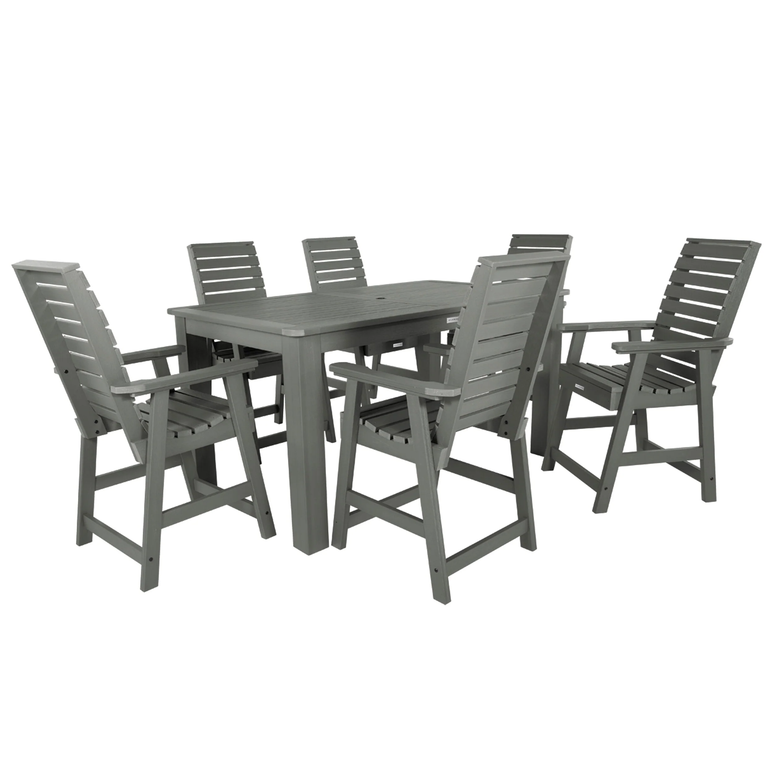 Weatherly 7-piece Outdoor Dining Set - 42 x 72 Table, Counter-height