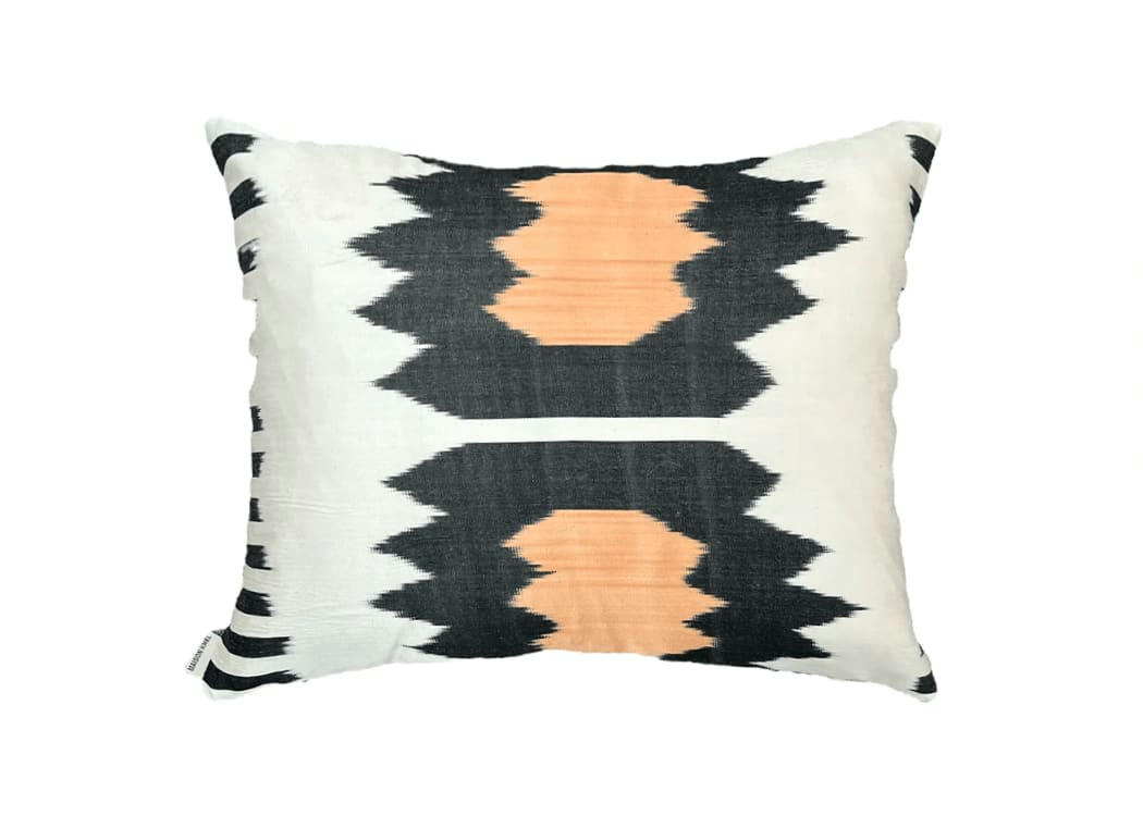 - Housse de coussin double soie ikat  40x50 multicouleur