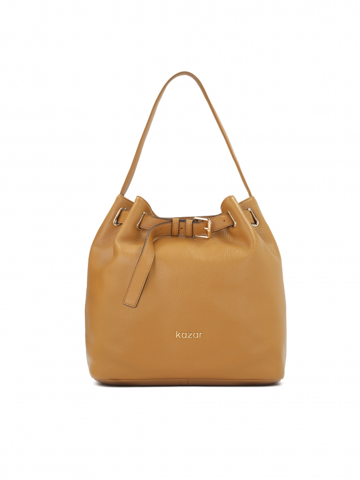Loose-fitting leather handbag